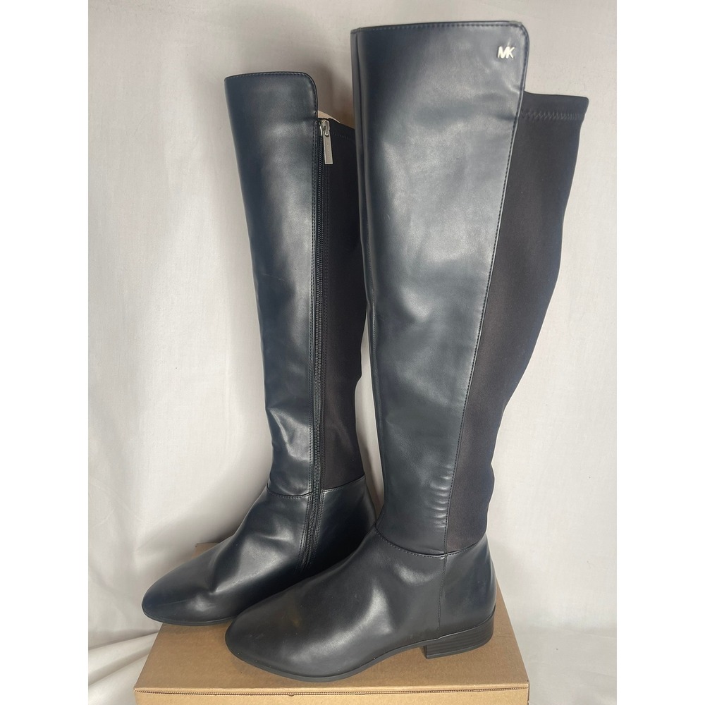 Michael Kors Black Over The Knee Stretch Back Riding Boots PV22E Womens 9M